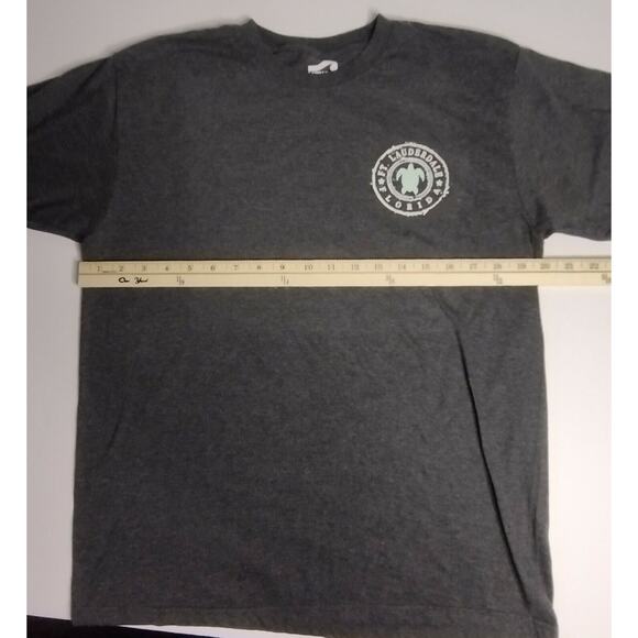 Surf Style Fort Lauderdale Florida Sea Turtle T-Shirt Heather Gray Medium - Picture 5 of 7